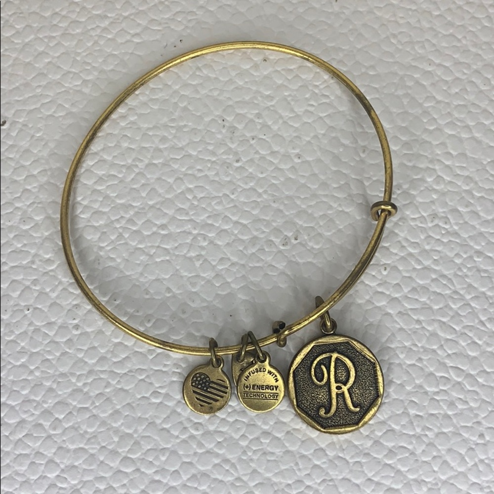 Alex and Ani Bracelet with Letter "R" Charm
